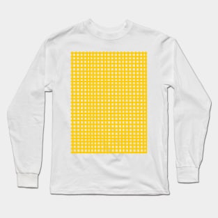 yellow mesh grid square lines pattern Long Sleeve T-Shirt